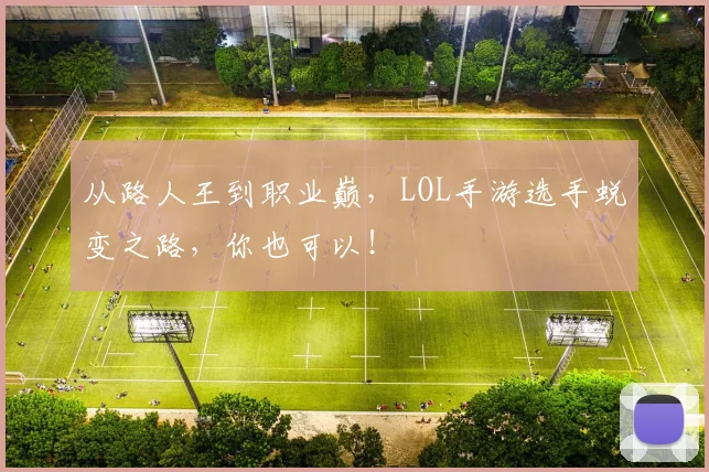 从路人王到职业巅，LOL手游选手蜕变之路，你也可以！